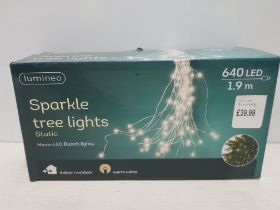 21 X LUMINEO 640 LED SPARKLE TREE LIGHTS - STATIC - MICRO LED BUNCH LIGHTS - IN WARM WHITE