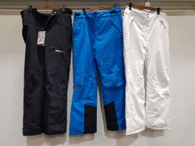 3 X MIXED SKI PANTS LOT CONTAINING 3X NEVICA SKI PANTS IN SIZES M - L - 14 - 1 WITH TAGS