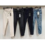 10 PIECE MIXED BRAND NEW RIANI CLOTHING LOT CONTAINING DENIM JEANS IN BLUE, BLACK AND CREAM,