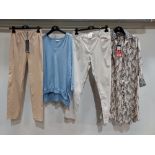10 PIECE MIXED BRAND NEW RIANI CLOTHING LOT CONTAINING PANTS IN VARIOUS STYLES, SHIRT, KNITTED