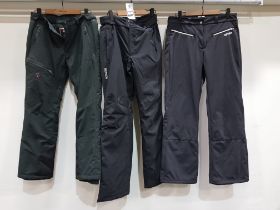3 X MIXED SKI PANTS LOT CONTAINING 2X NEVICA SKI PANTS IN SIZES S - 14 (1X WITH TAGS) - IFLOW SKI