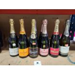 9 PIECE BRAND NEW MIXED CHAMPAGNE LOT CONTAINING LOUIS DELAUNAY - VEUVE CLICQUOT - LANSON - PIPER