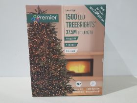 6 X PREMIER 1500 LED TREEBRIGHTS 37.5 M LIT LENGTH - MULTI ACTION - GREEN CABLE - VINTAGE GOLD