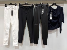 10 PIECE MIXED BRAND NEW RIANI CLOTHING LOT CONTAINING JEANS, KNITTED JUMPER, LEATHER STYLE PANTS