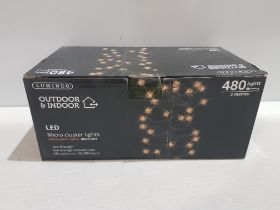 20 X LUMINEO 480 LED MICRO CLUSTER LIGHTS -CLASSIC WARM - BLACK WIRE - 3 METER