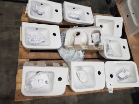 9 X BRAND NEW VILLEROY AND BOCH ARCHITECTURA OFFSET HANDWASH BASIN ( 43733601) - INCLUDES ALL