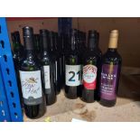 14 PIECE BRAND NEW MIXED RED WINE LOT CONTAINING THE STRAW HAT - VENTUNO 21 - BLOSSOM HILL - BELGARS