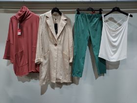 10 PIECE MIXED BRAND NEW RIANI CLOTHING LOT CONTAINING PANTS, SKIRTS, VESTS, KNITTED JUMPERS, DRESS,
