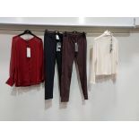 10 PIECE MIXED BRAND NEW RIANI CLOTHING LOT CONTAINING TURTLE NECK JUMPERS, PANTS, LEATHER STYLE