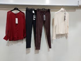 10 PIECE MIXED BRAND NEW RIANI CLOTHING LOT CONTAINING TURTLE NECK JUMPERS, PANTS, LEATHER STYLE