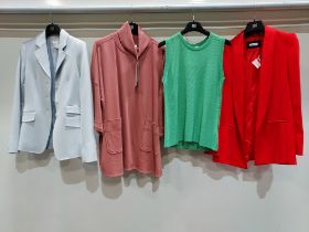 10 PIECE MIXED BRAND NEW RIANI CLOTHING LOT CONTAINING KNITTED VESTS, BLAZERS, KNITTED JUMPERS AND