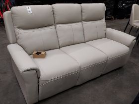 1X RUSSO 3 SEATER ELECTRIC SOFA - IN STONE - PLEASE NOTE CUSTOMER RETURNS