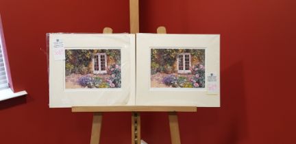 2 X SIGNED IDENTICAL PRINTS SIGNED BY ANDREA BATES TITLE: THE FRENCH WINDOW EDITION 74/600 & 438/