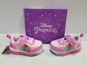 10 X BRAND NEW DISNEY PRINCESS INFANT TRAINERS IN SIZES C5, C6, C8, C12 (PLEASE NOTE SOME BOXES