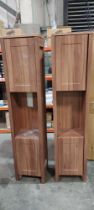 5 X WICKES FRONTERA TALL STORAGE UNIT IN WALNUT EFFECT INCLUDES GLASS SHELF 41 X 31 X 182CM (