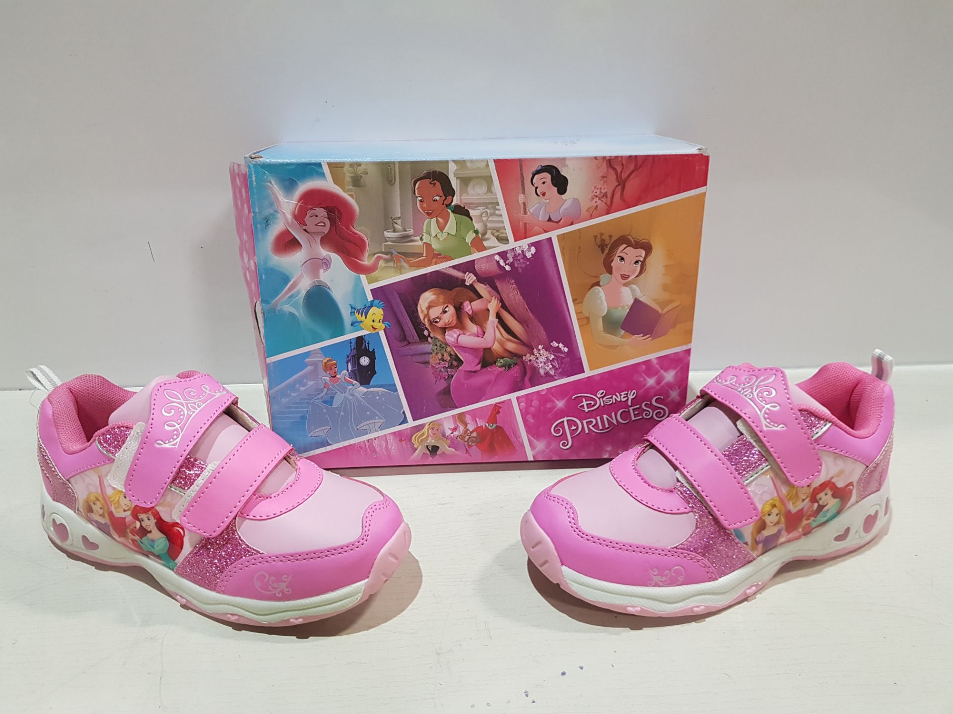 11 X BRAND NEW DISNEY PRINCESS INFANT TRAINERS IN SIZES C5, C12, UK1, UK2 (PLEASE NOTE SOME BOXES