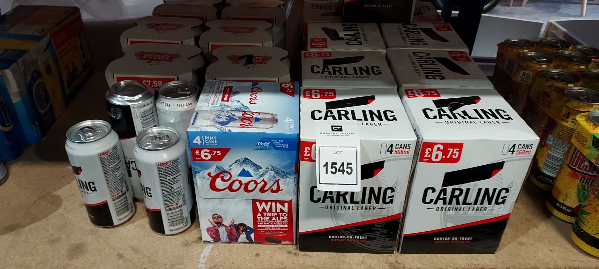 68 PIECE BRAND NEW MIXED BEER LOT CONTAINING CARLING - COOLS LIGHT - STELLA ARTOIS ALL 568ML - 2X