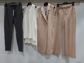 10 PIECE MIXED BRAND NEW RIANI CLOTHING LOT CONTAINING KNITTED VESTS, PANTS, LEATHER STYLE PANTS,