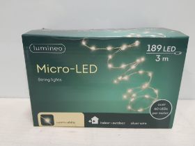 21 MIXED LUMINEO LIGHT LOT CONTAINING 672 LED SPARKLE LIGHTS - MICRO LED AND 189 LED MICRO LED