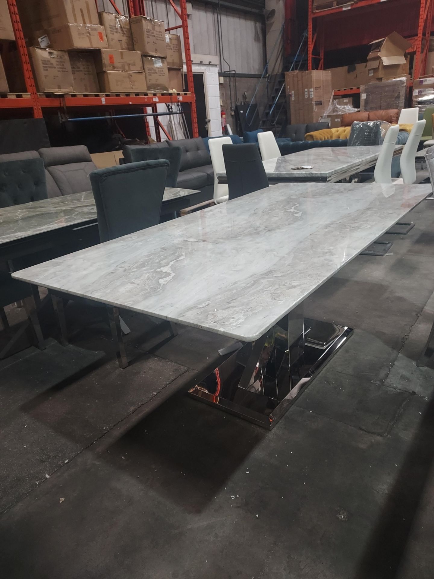 1 X GRANITE TOP TREMMEN DINING TABLE IN MILAN GREY (SIZE 2000 X 1000mm) (PLEASE NOTE CUSTOMER