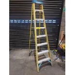 1PIECE WERNER FIBREGLASS 7 STEP LADDERS IN YELLOW