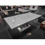 1 X GRANITE TOP OTTAVIA DINING TABLE IN WHITE (SIZE 2000 X 1000mm) (PLEASE NOTE CUSTOMER RETURNS)