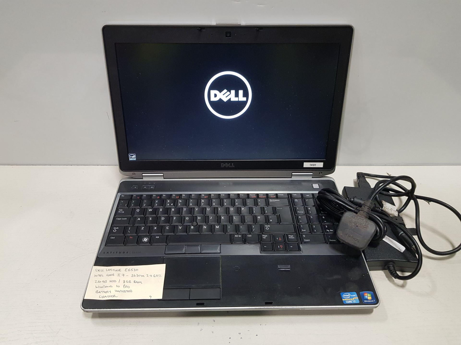 DELL LATITUDE E6530 INTEL CORE I7-3630M GHZ 250GB HDD / 8GB RAM WINDOWS PRO BATTERY UNTESTED ,