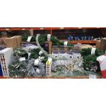 100 + PIECE MIXED PREMIER DECORATIONS LOT CONTAINING LARGE BOX WITH 20 LED MICRO LED STRING LIGHTS /