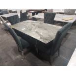 1 X GRANITE TOP VALERIUS EXTENDING DINING TABLE IN ITALIAN DARK GREY (SIZE 1700-2200 X 900mm) WITH 4