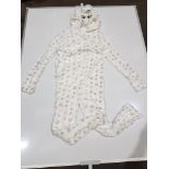 7 X BRAND NEW LOUNGEABLE WOMEN'S UNICORN WHITE SILVER STAR PRINT ONESIE IN SIZES L AND XL (TOTAL RRP