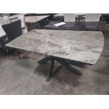 1 X GRANITE TOP VALERIUS EXTENDING DINING TABLE IN ITALIAN DARK GREY (SIZE 1700-2200 X 900mm) (