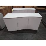 1 X LAZZARO SIDEBOARD IN WHITE WITH LED STRIP LIGHTS - SIZE 150 X 50 X 81CM - PLEASE NOTE CUSTOMER