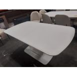 1 X LAZZARO DINING TABLE IN WHITE EXTENDING 1600/2000 X 900mm (PLEASE NOTE CUSTOMER RETURNS)