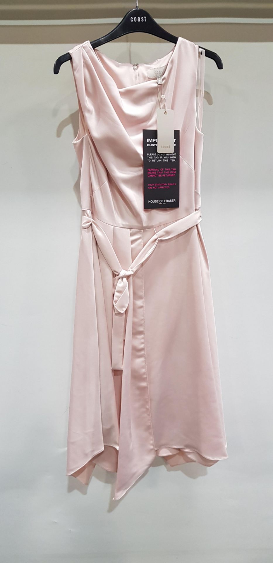 7 X BRAND NEW COAST MIDI DRESSES IN BLUSH IN SIZE UK 12 AND 14 (RRP EACH £99)