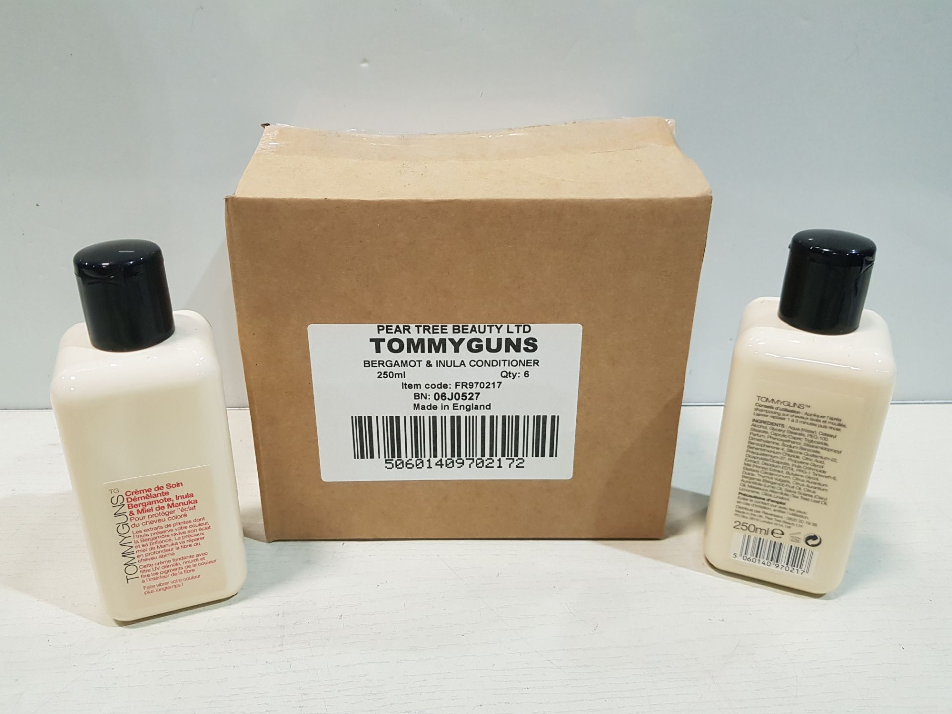 240 X BRAND NEW TOMMYGUNS BERGAMOT & INULA CONDITIONER 250ML QTY 6 IN ONE BOX 40 BOXES IN TOTAL.