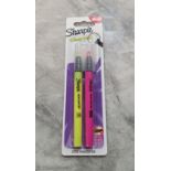 96 X BRAND NEW PACKS OF 2 SHARPIE CLEARVIEW HIGHLIGHTERS IN YELLOW AND PINK - IN 8 BOXES