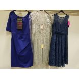 10 X BRAND NEW MIXED CLOTHING LOT CONTAINING JOLIE MOI DRESS IN BLUE SIZE 16 £95 - COAST MAXI