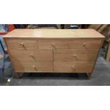 1 X HADLEY WIDE CHEST 7 DRAWER NATURAL OAK ( L 140 cm x D 45 cm X H 84 cm ) ( PLEASE NOTE THIS IS