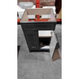 2 X BRAND NEW DARK CHARCOAL 2 DOOR VANITY UNIT WITHOUT BASINS OR TAPS - (H 87 CM X W 51 CM X D 47 CM