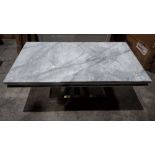 1 X ARTURO MARBLE TOP COFFEE TABLE IN GREY ( L 130 CM X W 70 CM X H 46 CM ) - ( PLEASE NOTE THIS