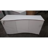 1 X BOXED LAZZARO SIDEBOARD IN WHITE WITH LED STRIP LIGHTS (SIZE 150 X 50 X 81CM ) PLEASE NOTE