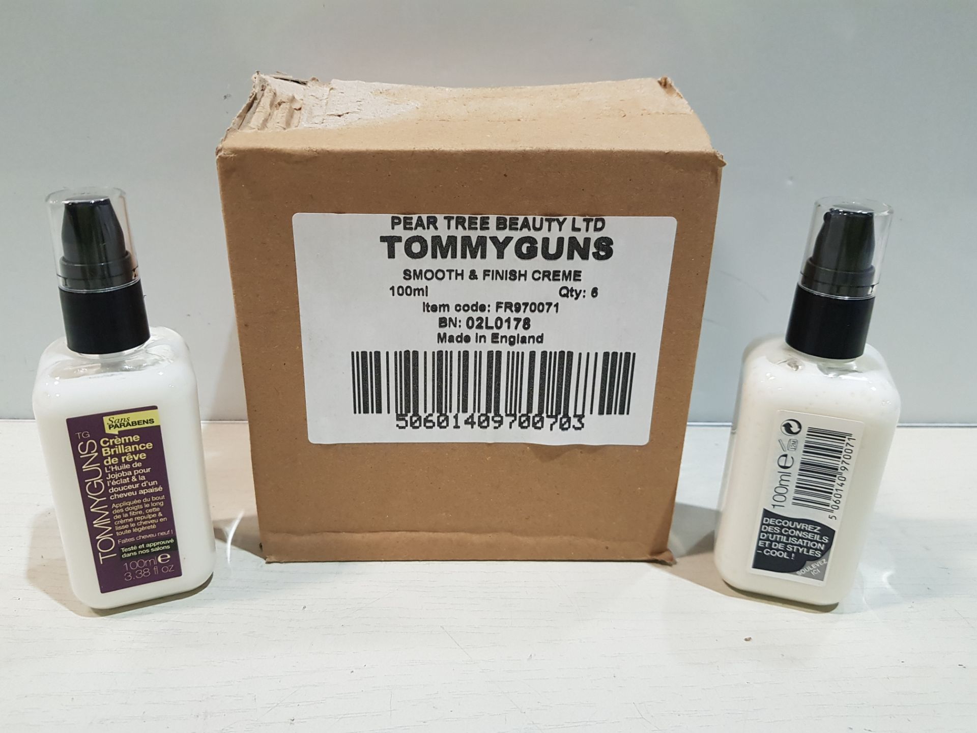 240 X BRAND NEW TOMMYGUNS SMOOTH & FINISH CREME 100ML QTY 6 IN ONE BOX 40 BOXES IN TOTAL.