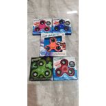 APPROX 100 X BRAND NEW WHIRLERZ FINGER FIDGET SPINNERS IN VARIOUS COLOURS TO INCLUDE ORANGE RED