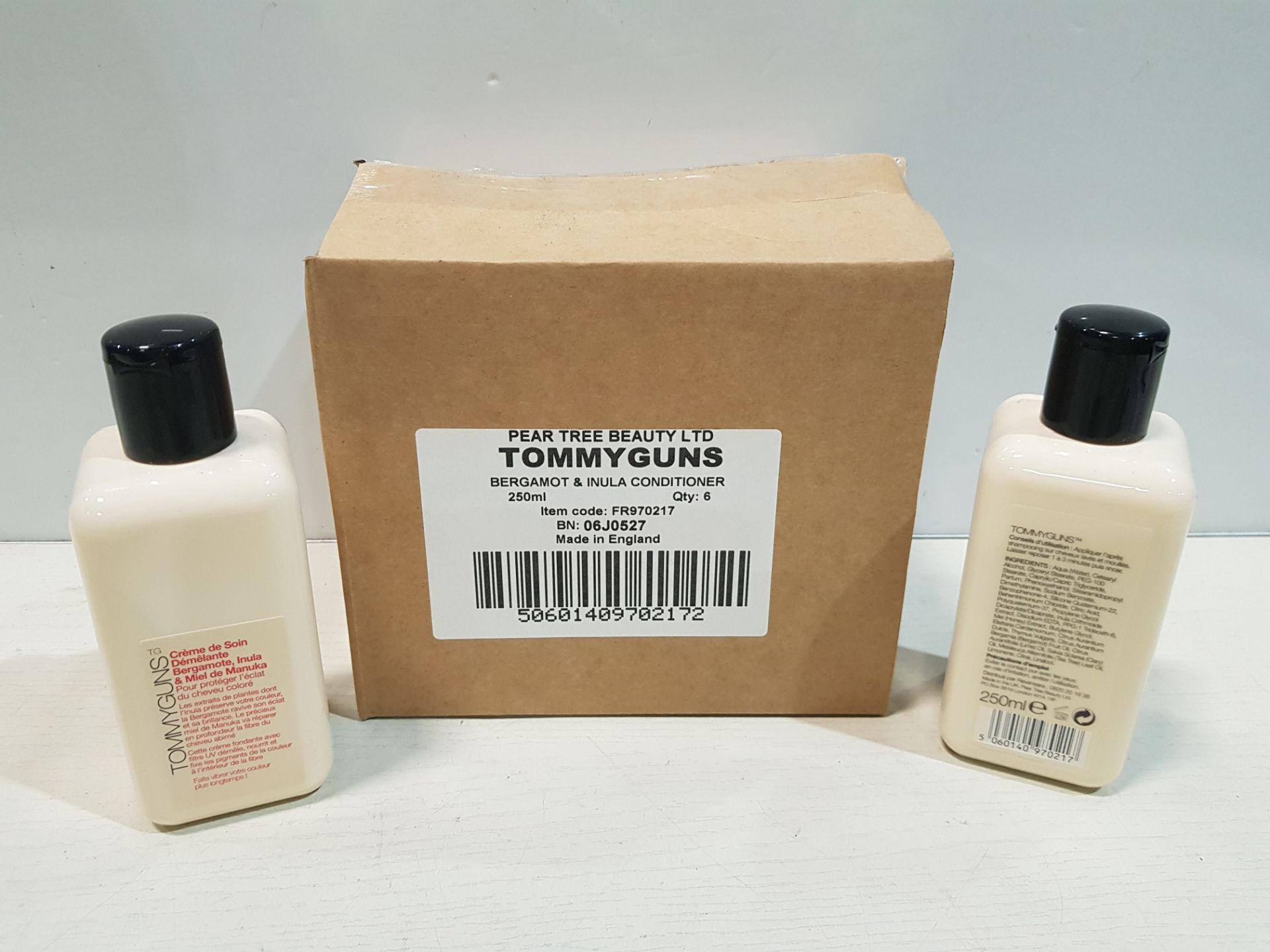 228 X BRAND NEW TOMMYGUNS BERGAMOT & INULA CONDITIONER 250ML QTY 6 IN ONE BOX 38 BOXES IN TOTAL.