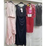 4 X BRAND NEW MIXED CLOTHING LOT CONTAINING KAREN MILLAN PARTY DRESSES IN SIZE UK 6 AND 8 £160