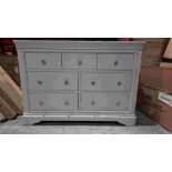 1 X MABEL 7 DRAWER TALL CHEST IN TAUPE COLOUR ( L 120 CM X W CM X H 86 CM ) ( PLEASE NOTE THIS IS