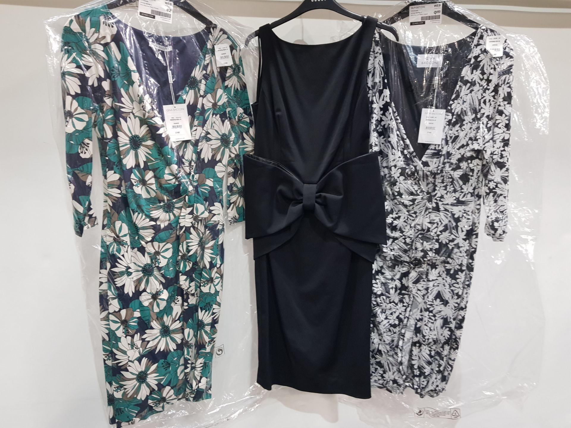 6 X BRAND NEW MIXED CLOTHING LOT CONTAINING GINA BACCONI FLORAL PRINT DRESSES SIZE UK 14 £160 -