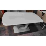 1 X BOXED LAZZARO DINING TABLE IN WHITE EXTENDING 1600/2000 X 900mm (PLEASE NOTE CUSTOMER RETURNS) -