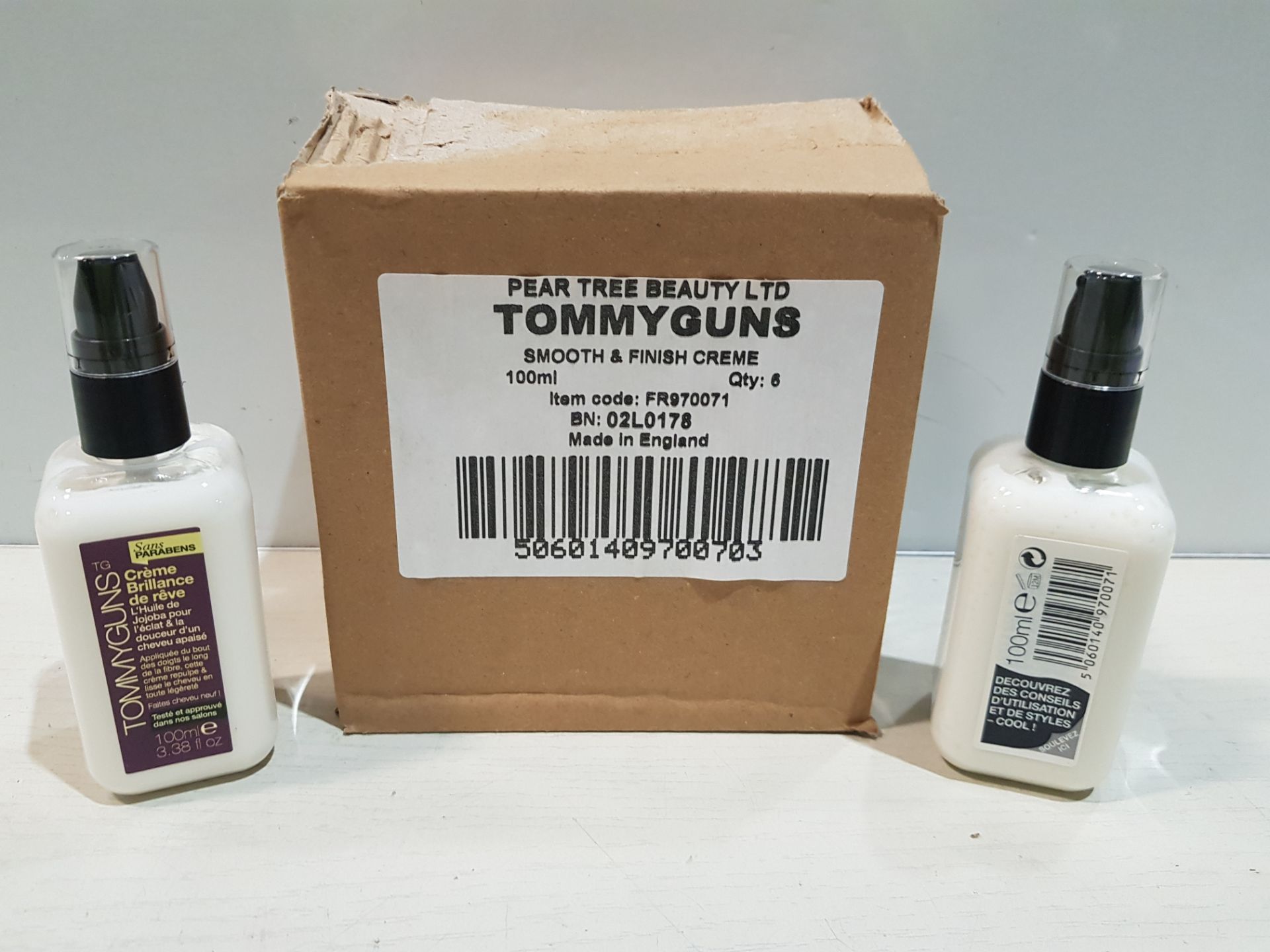 120 X BRAND NEW TOMMYGUNS SMOOTH & FINISH CREME 100ML QTY 6 IN ONE BOX 20 BOXES IN TOTAL.