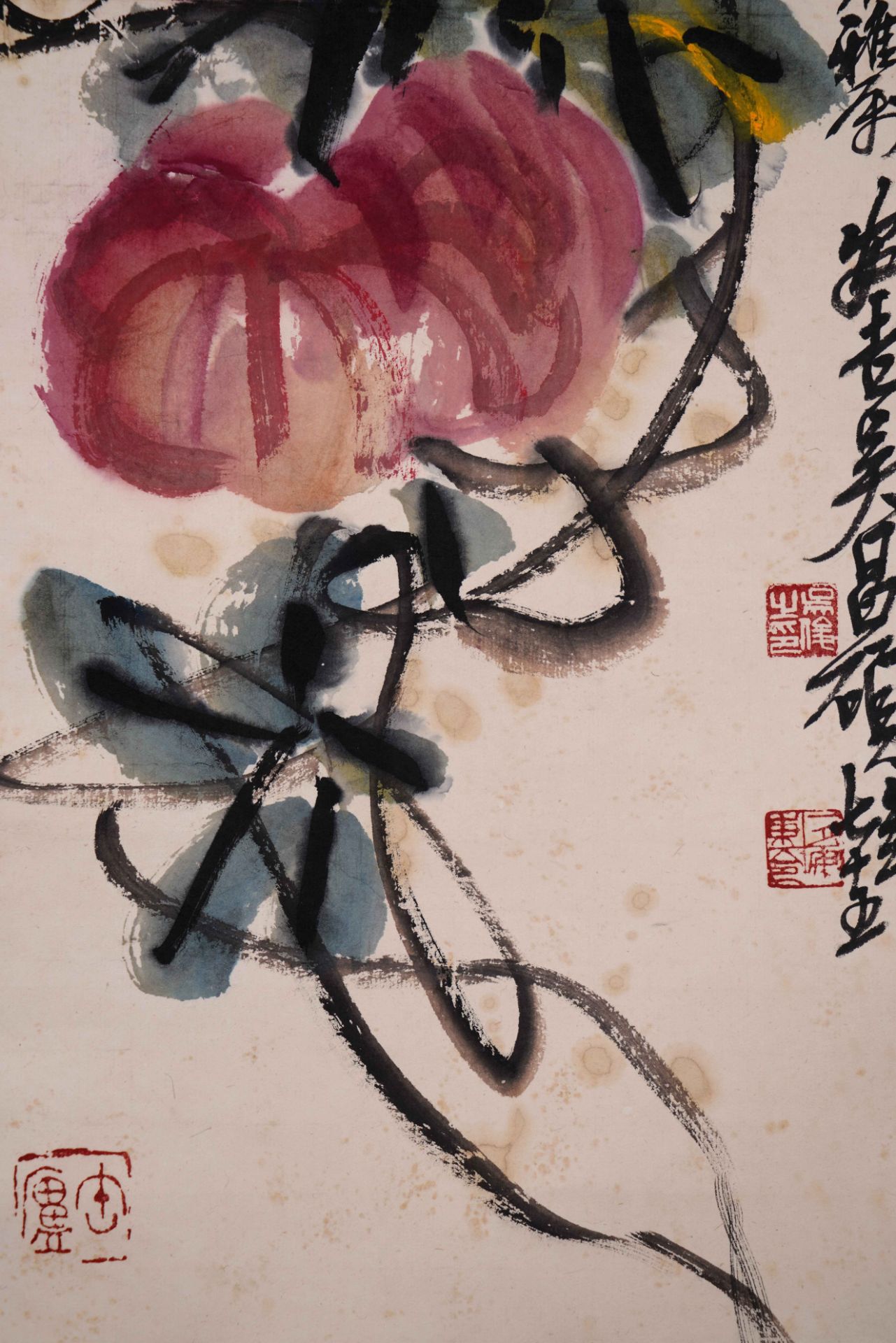 A Chinese Scroll Painting Signed Wu Changshuo - Image 6 of 8